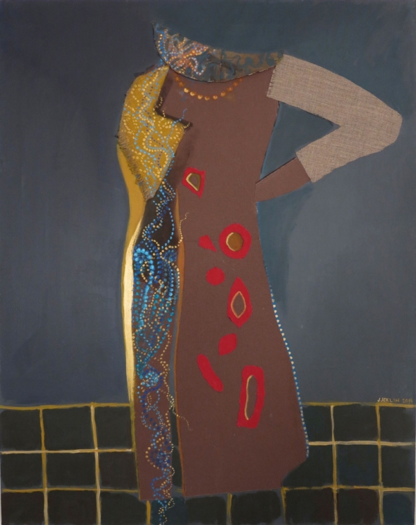 Nefertiti, akrył, kolaż na płótnie, 60 x 80 cm, 2014