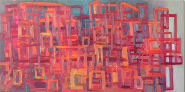 Sąsiedztwo, olej na płótnie, 120 x 60 cm, 2007