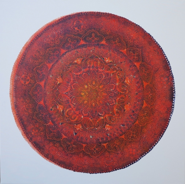 Żywioł ognia, tech. mieszana na płótnie, 70 x 70 cm, 2017