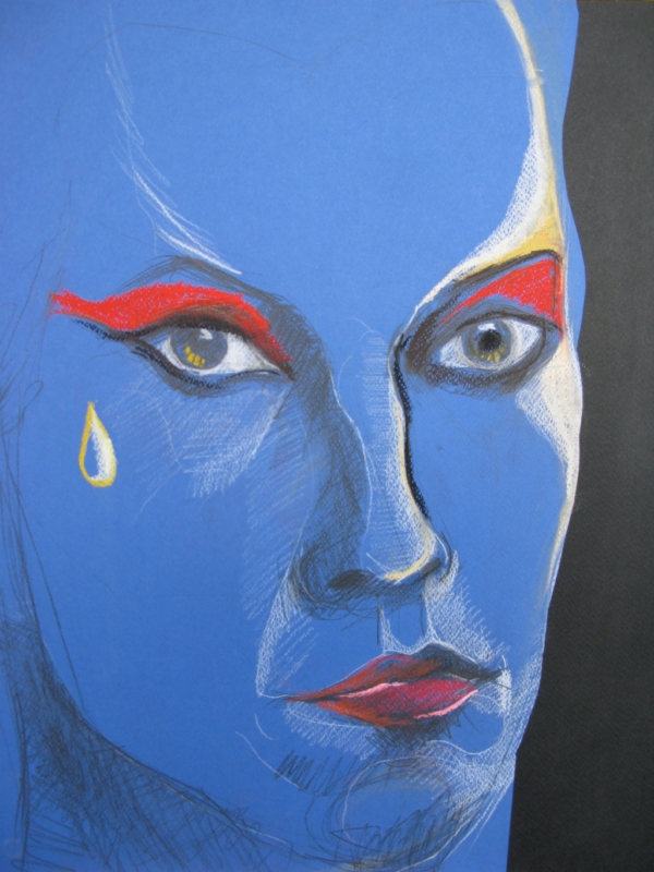 Llorando, 2011, pastela na papierze, 50 x 70 cm