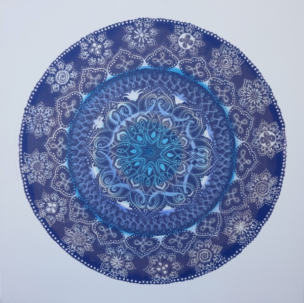 Blue Rhythm, mixed media on canvas, 70 x 70 cm, 2015