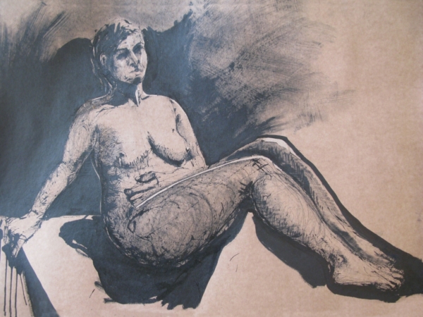 Zuzia, tusz na kartonie, 100 x 70 cm, 2014