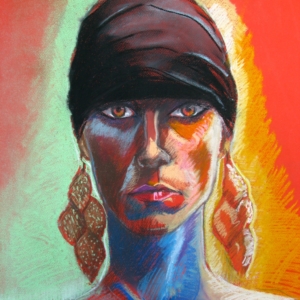 Earrings, pastel on paper, 50 x 70 cm, 2011