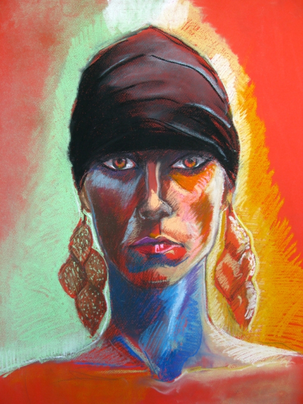 Kolczyki, pastela na papierze, 50 x 70 cm, 2011