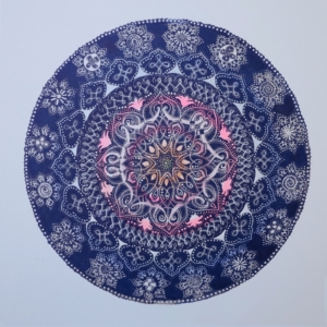 Pink Rhythm, mixed media on canvas, 70 x 70 cm, 2015