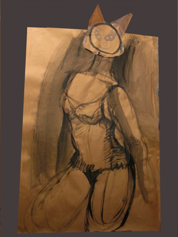 Kotek, akryl na papierze, 100 x 70 cm, 2015