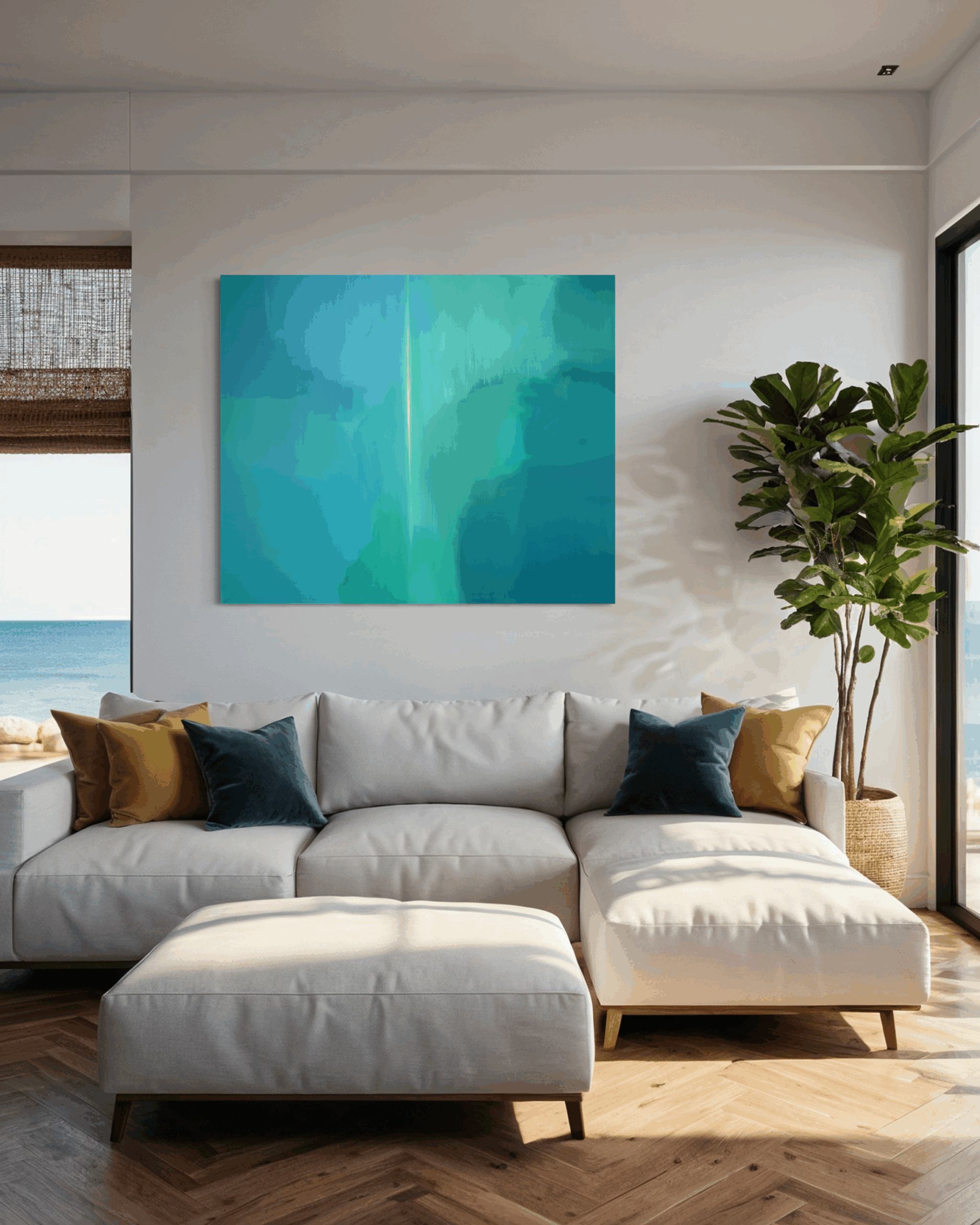 Strumien Miłości, akryl na płótnie, 100 x 120 cm, 2022 - obrazek 4