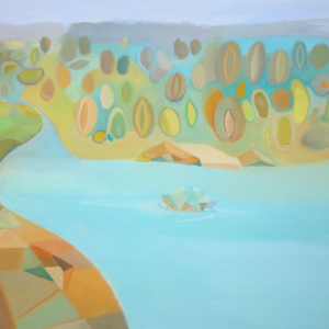 Bridge on the Soča II, oil on canvas, 80 x 90 cm, 2016