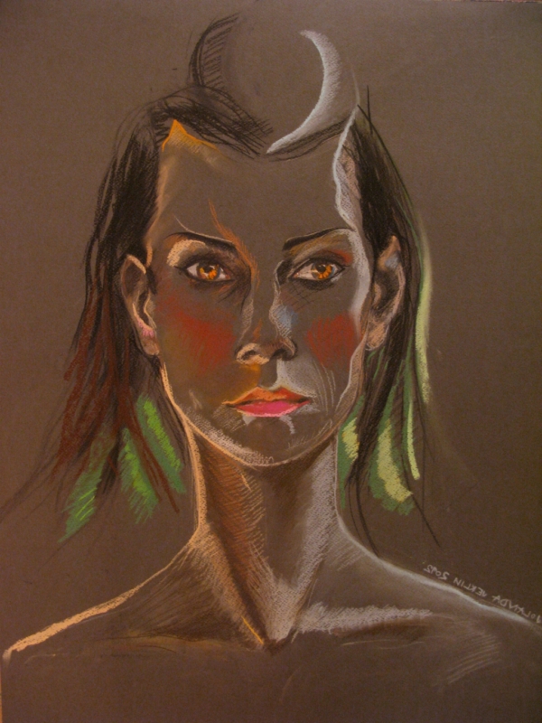 Wspomnienia z Egiptu, pastela na papierze, 50 x 70 cm, 2012