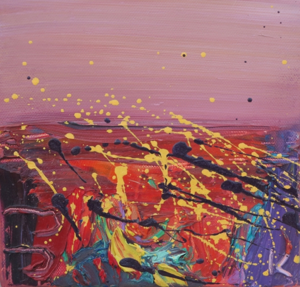 Krajobraz, olej na płótnie, 20 x 20 cm, 2008