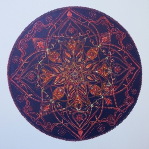 Rytm Ognia, tech. mieszana na płótnie, 70 x 70 cm, 2017