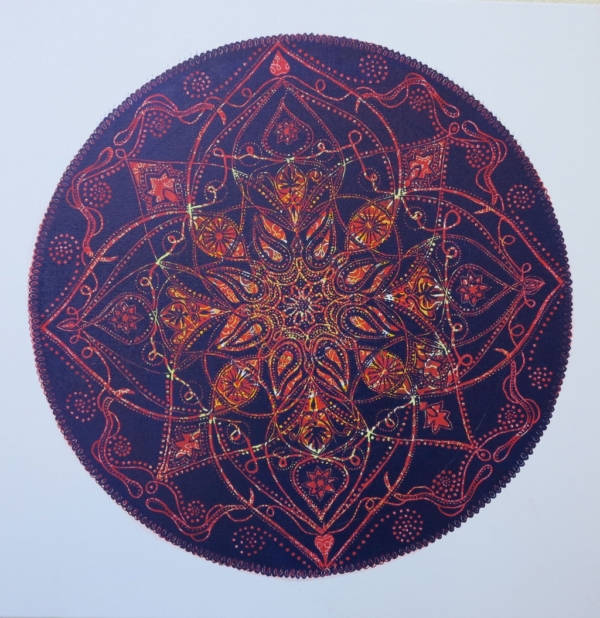 Rytm Ognia, tech. mieszana na płótnie, 70 x 70 cm, 2017