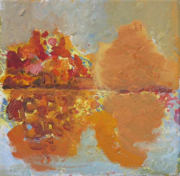 Odbicie,  olej na płótnie, 20 x 20 cm, 2014