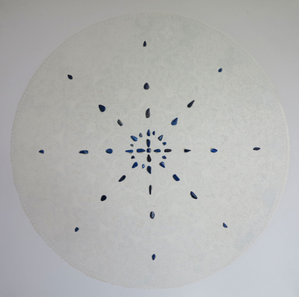 Skupienie, tech. mieszana, 70 x 70 cm, 2023