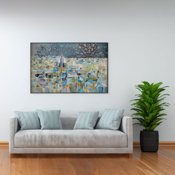 Warszawa, olej na płótnie, 100 x 150 cm, 2015 - obrazek 2