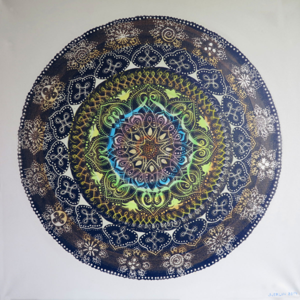 Harmonia Życia, tech. mieszana na płótnie, 70 x 70 cm, 2017