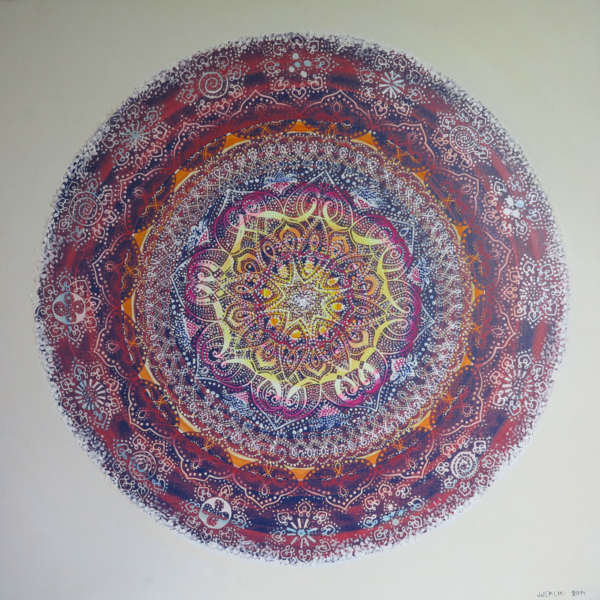 Taniec Świata, tech. mieszana na płótnie, 70 x 70 cm, 2015