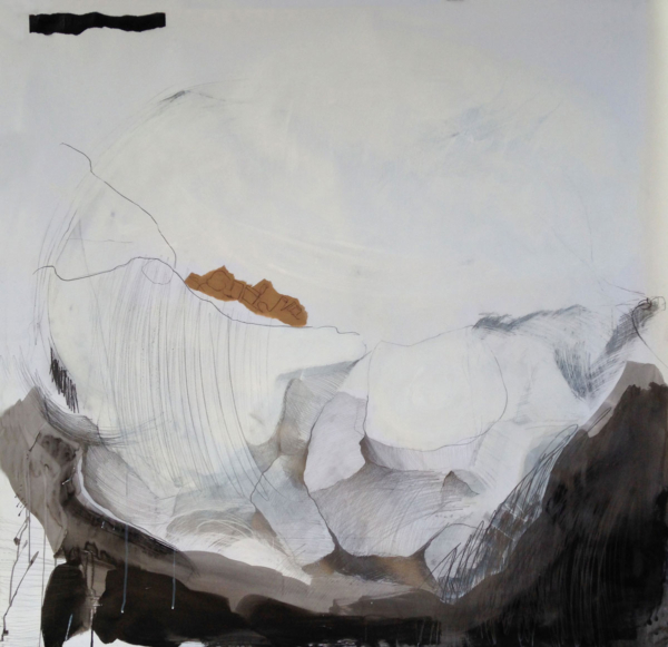 Świadomy Sen, tusz, ołówek na papierze, 200 x 200 cm, 2022