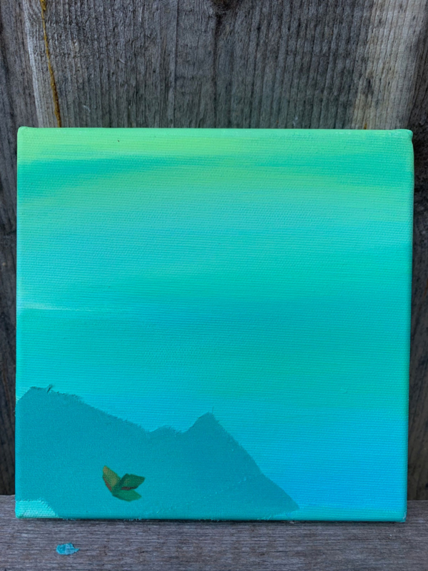 Balance, collage, acrylic on canvas, 20 x 20 cm, 2023