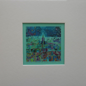 Tender Eye over Warsaw I, CGD technique, computer graphics, 10 x 10 cm, 2023