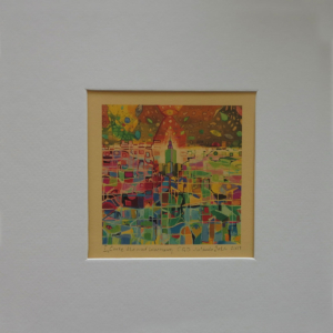 Tender Eye over Warsaw lV,  CGD technique, computer graphics, 10 x 10 cm, 2023