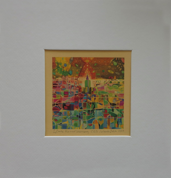 Czułe Oko nad Warszawą lV,  CGD technika, grafika komputerowa, 10 x 10 cm, 2023