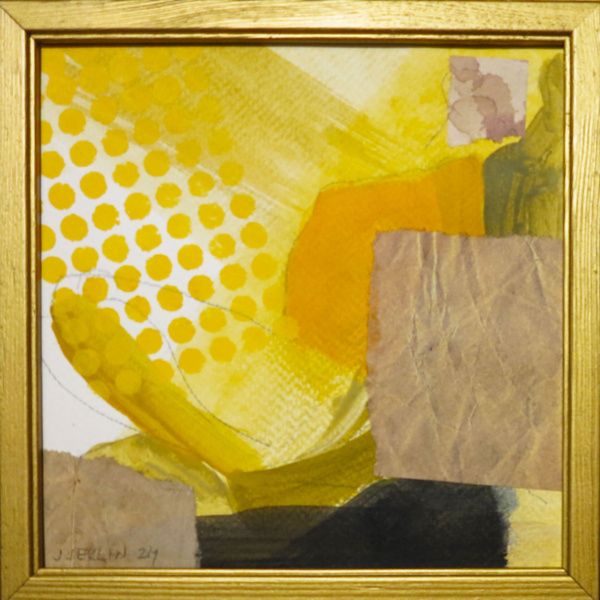 Relaks, kolaż, akryl, 15 x 15 cm, 2024