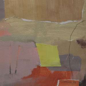 Field of Harmony, acrylic, collage on paper, 20 x 20 cm, 2024