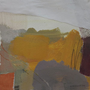 Distant Thoughts, acrylic, collage on paper, 20 x 20 cm, 2024