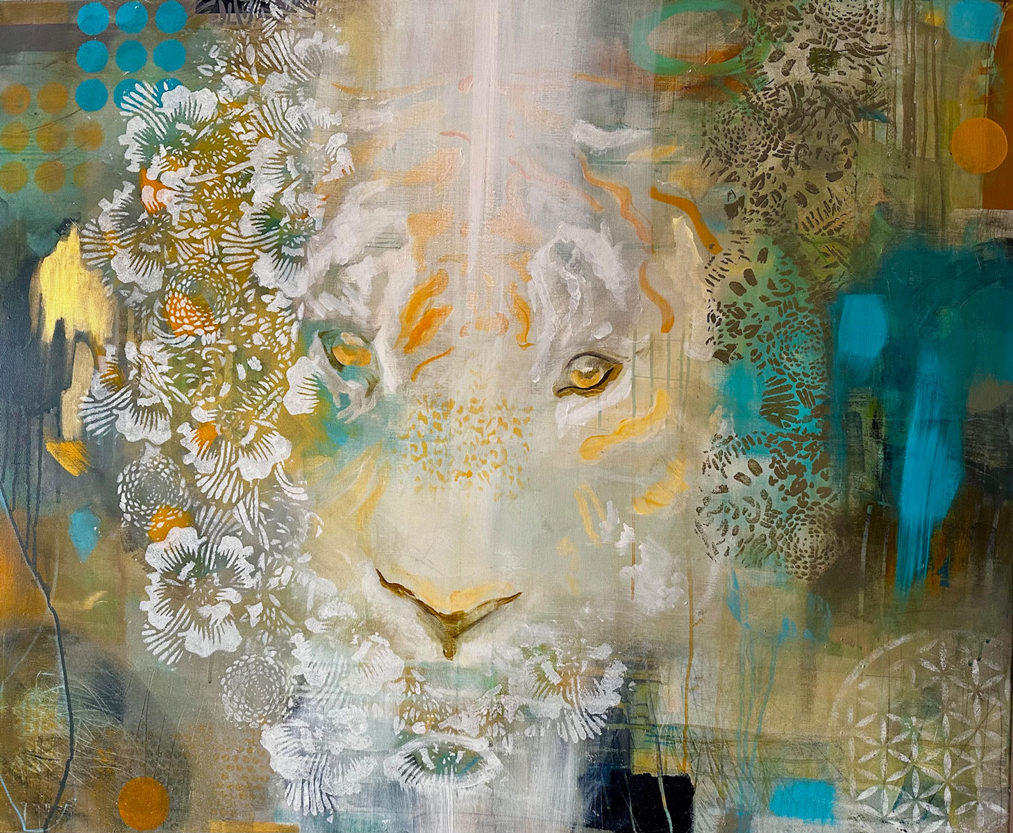 Wewnętrzna Refleksja, akryl na płótnie, 100 x 120 cm, 2025